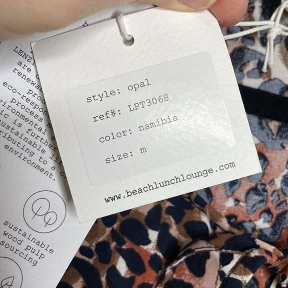 BeachLunchLounge Size M Leopard Print Opal Flowy Tiered Ruffle Boho Blouse $58 - Picture 11 of 13